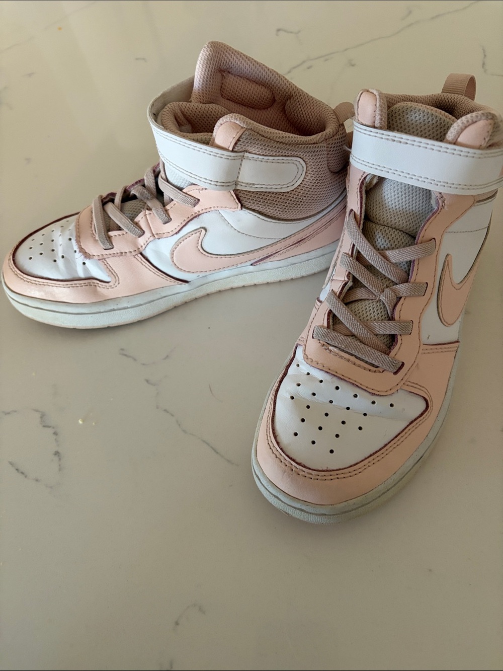 Nike Kids' Mid-Top Sneakers - White & Light Pink